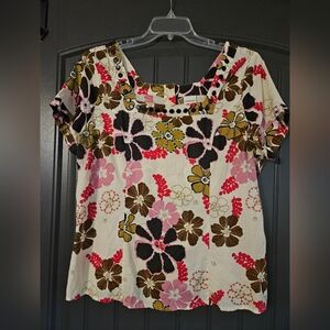 VENEZIA Floral Square Neck Top 14/16